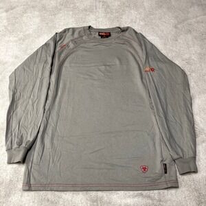 Ariat FR CAT2 Long Sleeve T-Shirt Gray Flame Resistant NFPA 2112 Mens Small